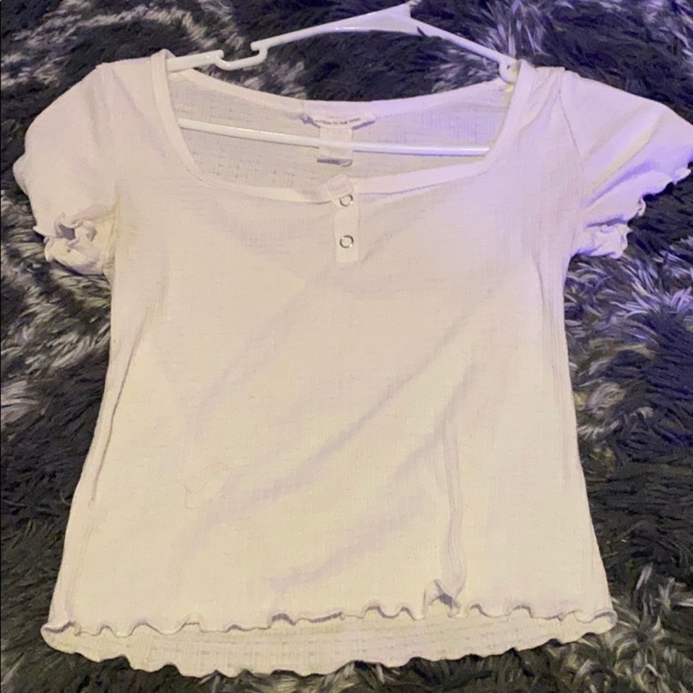 white button crop top